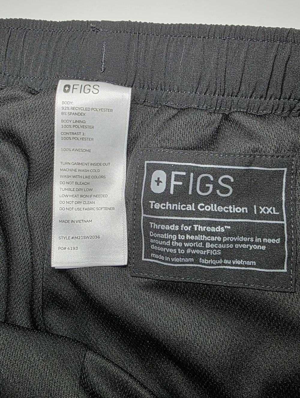 Figs Tansen Freex Lined Jogger Black Men’s Size XXL Scrub Pants